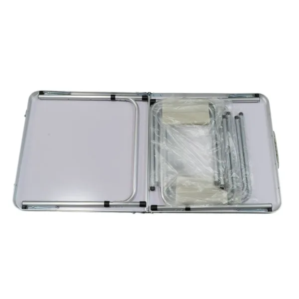 Set mesa plegable de camping con 4 bancos Acero - Imagen 5