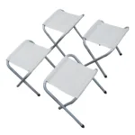 Set mesa plegable de camping con 4 bancos Acero - Imagen 4