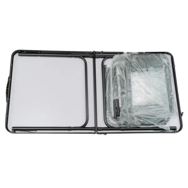 Set mesa plegable de camping con 4 bancos Madera Oscura - Imagen 5