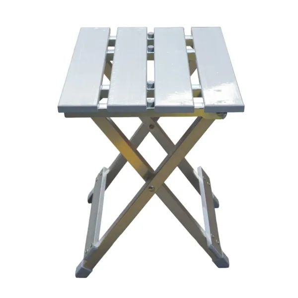 Set mesa plegable con 2 bancos de aluminio - Imagen 5