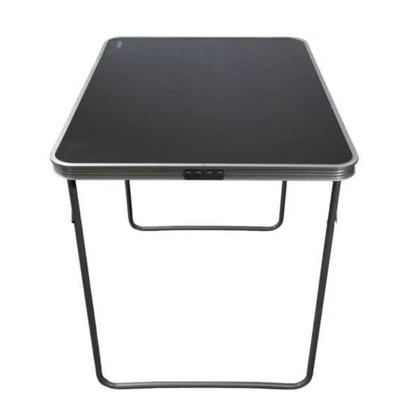 Mesa plegable estructura de acero y aluminio para camping 80x60x70 cm - Madera Oscura - Imagen 2
