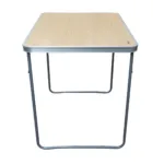 Mesa plegable Estructura Acero y aluminio para camping 80x60x70 cm - Madera Clara - Imagen 3