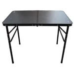 Mesa plegable de aluminio alto regulable camping Negro/Bambú 90X60X40-70 cm - Negro - Imagen 5