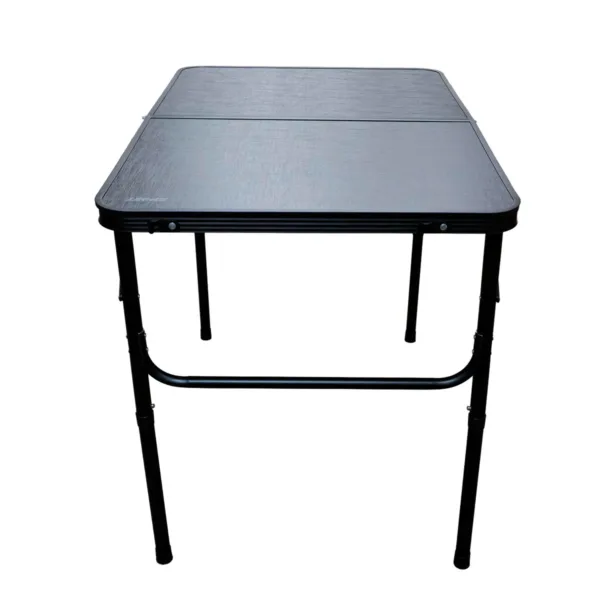 Mesa plegable de aluminio alto regulable camping Negro/Bambú - Imagen 7