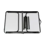 Mesa plegable de aluminio alto regulable camping Negro/Bambú 90X60X40-70 cm - Imagen 8