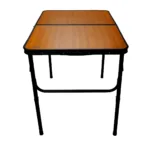 Mesa plegable de aluminio alto regulable camping Negro/Bambú 90X60X40-70 cm - Imagen 3