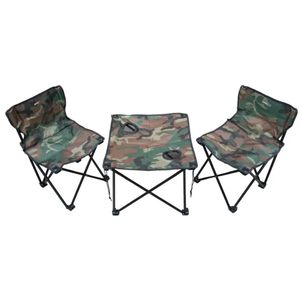 600081 MESA SPINIT PLEGABLE TEXTIL C2 SILLAS BAJAS CAMUFLADO-01 Set mesa y sillas pleglables para camping camuflado - Imagen 1