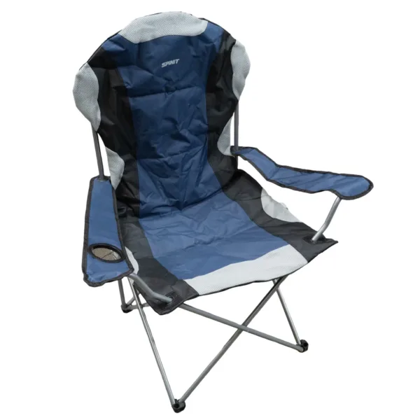 600088 SILLON DIRECTOR SPINIT 140 ACOLCHADO AZUL-02 Sillón director plegable acolchado 140 con portavaso - Imagen 1