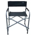 Sillón director plegable de acero Resistente, cómodo y práctico para camping - Negro - Imagen 2