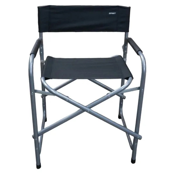 Sillón director plegable de acero Resistente, cómodo y práctico para camping - Negro - Imagen 2