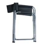 Sillón director plegable de acero Resistente, cómodo y práctico para camping - Negro - Imagen 3