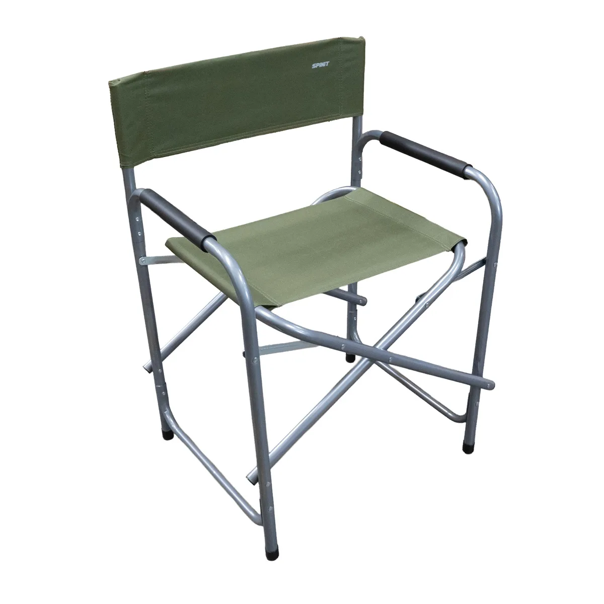 600092 SILLON DIRECTOR SPINIT PLEGABLE ACERO VERDE-02 Sillón director plegable de acero Resistente, cómodo y práctico para camping - Verde - Imagen 1