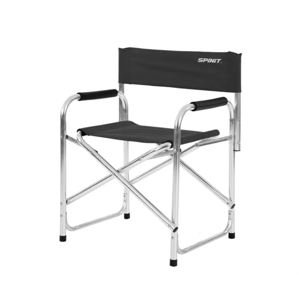 600094-SILLON-SPINIT-DIRECTOR-PLEGABLE-ALUMINIO-NEGRO-01 Sillón director plegable de aluminio Liviano, resistente y cómodo para camping - Imagen 1