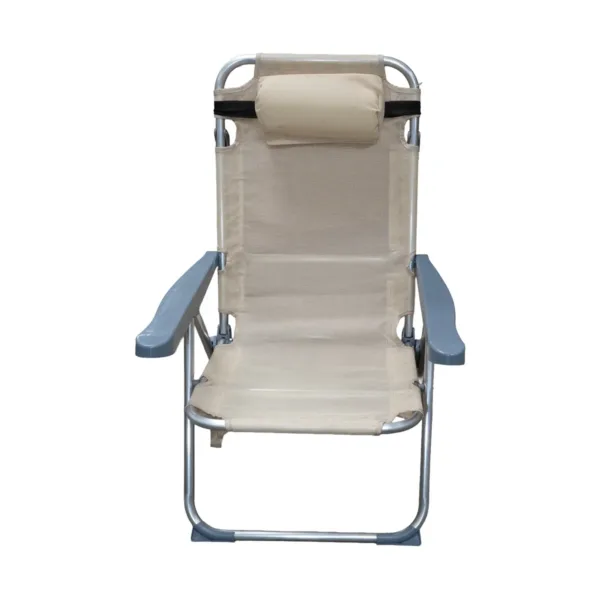 Silla reposera alta reclinable de aluminio para playa y camping 4 posiciones - Imagen 2
