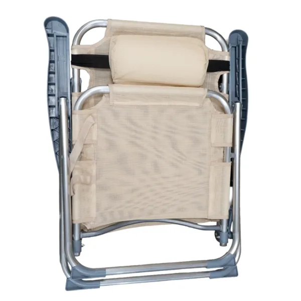 Silla reposera alta reclinable de aluminio para playa y camping 4 posiciones - Imagen 4