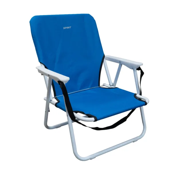600099 SILLA PLAYA SPINIT BAJA ACERO 100 AZUL-02 Silla reposera baja de acero plegable con correa para transportar - Imagen 1