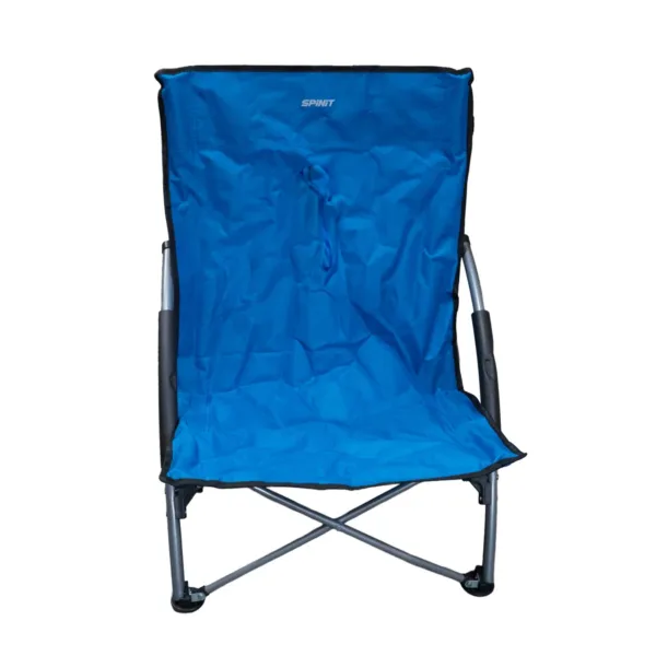 Silla reposera baja de acero 120 plegable con apoyabrazos acolchados para playa y camping - Imagen 2