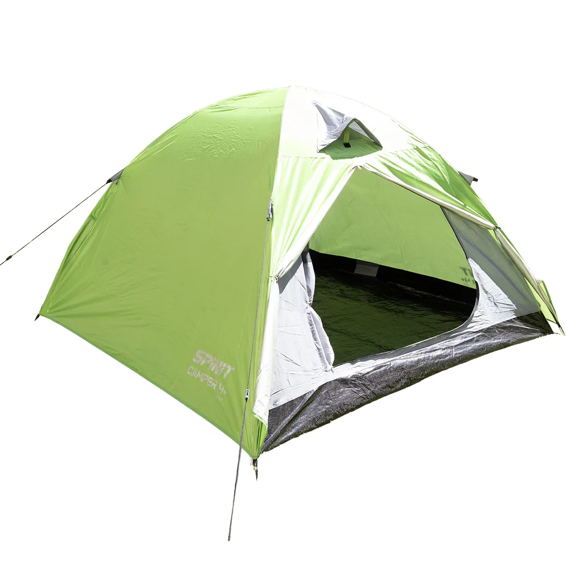 600103-CARPA SPINIT CAMPER 4+ VERDE-GRIS (1) Carpa Camper 4 personas resistente al agua con doble capa y piso reforzado - Verde - Imagen 1