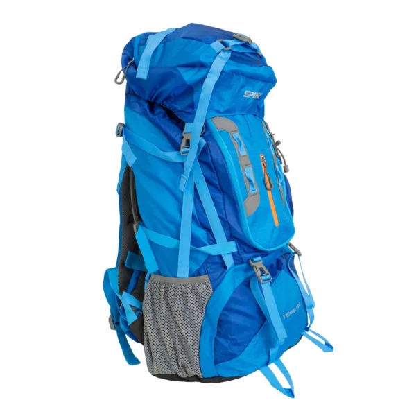 Mochila Trekker 70 Lts Trekking Con Cobertor Azul - Imagen 2