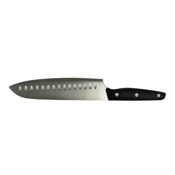 Cuchillo Santoku 7 Pakka Negro Hoja Lisa Acero - Imagen 3