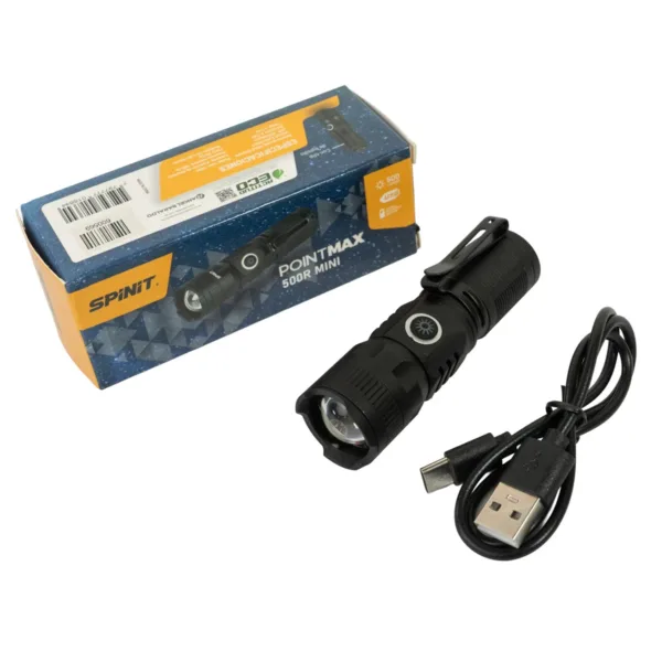 Linterna LED Recargable USB Pointmax 500R Lúmenes con Zoom - Imagen 5