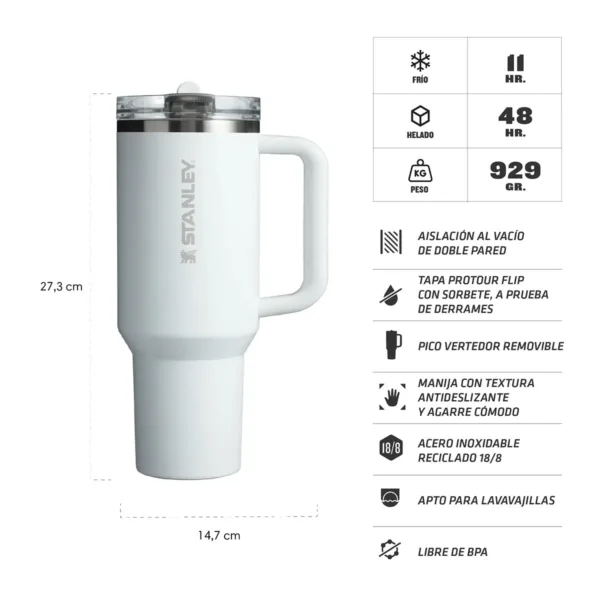 Vaso térmico QUENCHER tapa ProTour Flip Straw 1.18 Litros - Frost - Imagen 2