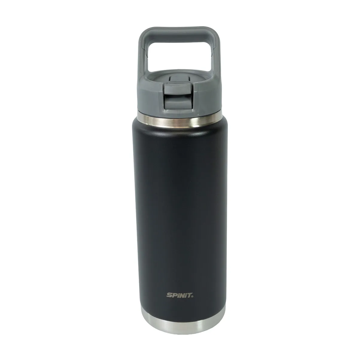 600722 BOTELLA TERMICA SPINIT BB075 STRAW 750ML NEGRO-01 Botella Térmica Spinit Straw 750 ml Acero Inoxidable - Negro - Imagen 1