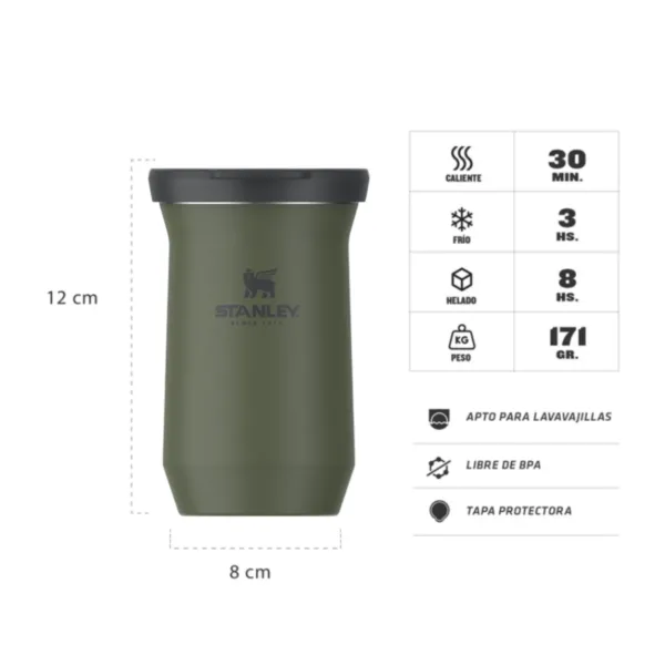 Mate Térmico Con Tapa Acero Inoxidable 200 ml - Imagen 2