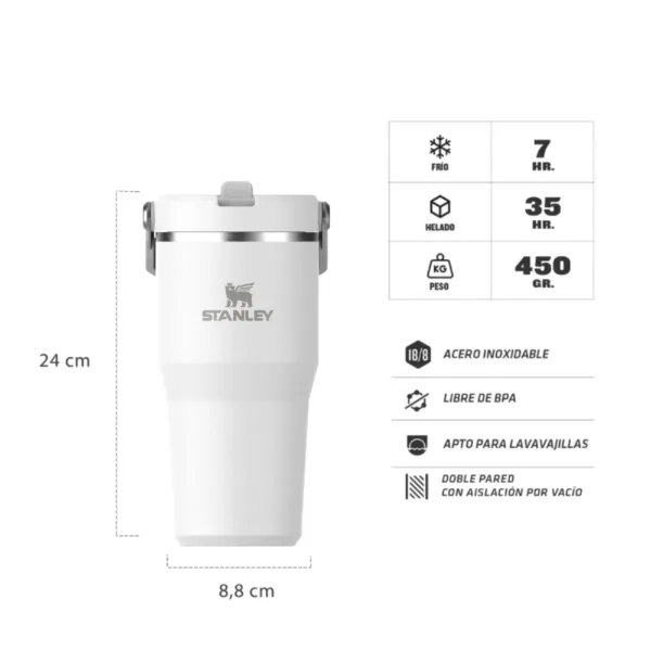 Botella Térmica Stanley Flip Straw Tumbler 2.0 591ml - Frost - Imagen 2