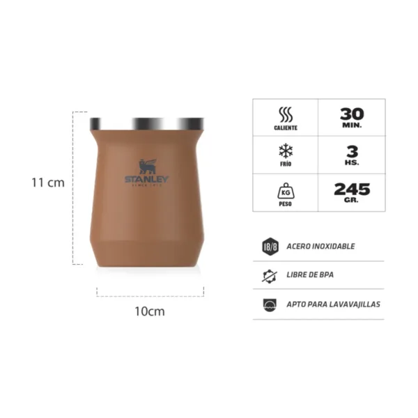 Mate Térmico Classic 236ml Acero Inoxidable Toast - Imagen 3