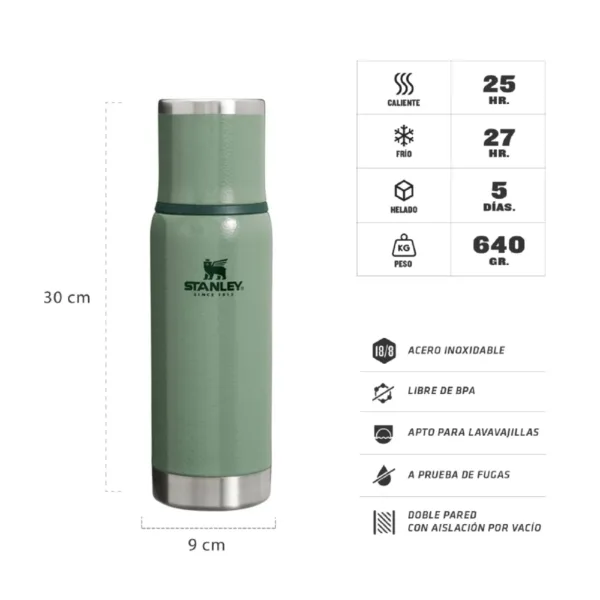 Termo Adventure To-Go 1lt Acero Inoxidable Verde - Imagen 2