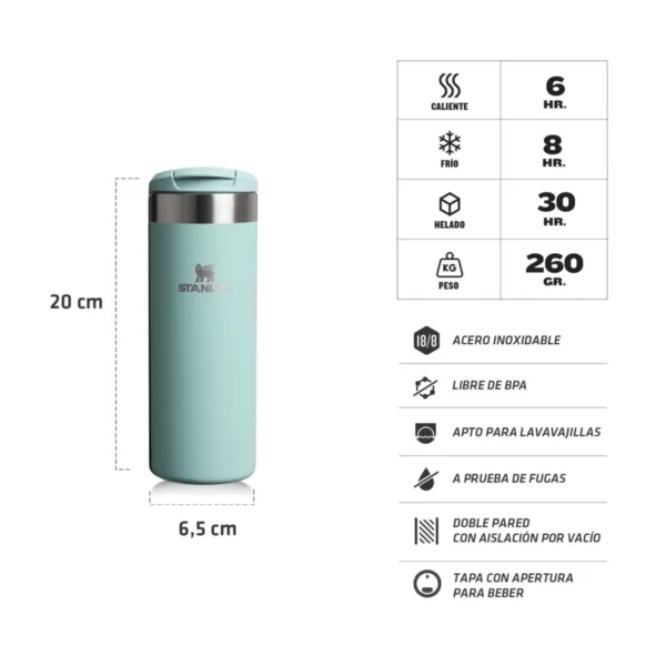 Botella Térmica AeroLight 473ml Acero Inoxidable - Imagen 2