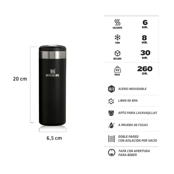 Botella Térmica  AeroLight 473ml Acero Inoxidable - Imagen 2