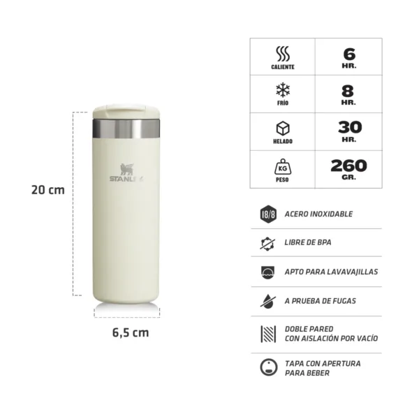 Botella Térmica  AeroLight 473ml Acero Inoxidable - Imagen 2