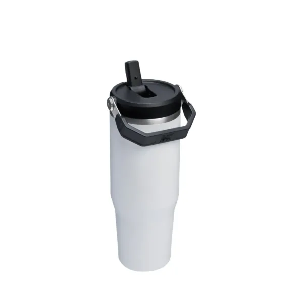 Botella Vaso Térmico Flip Straw Tumbler 887ml Blanco - Imagen 4