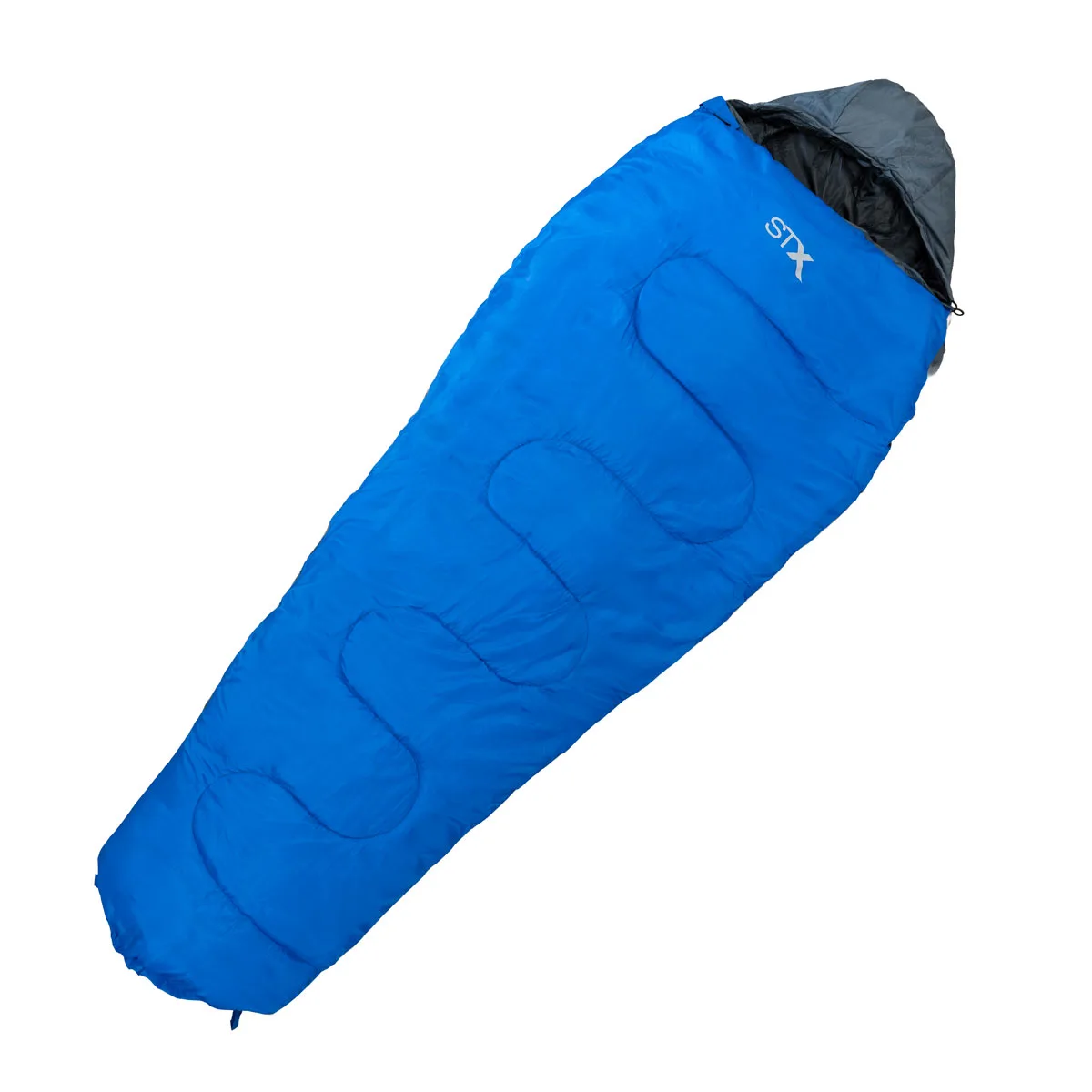 601708 BOLSA DE DORMIR STX MOMIA BASE AZUL GRIS-01 Bolsa De Dormir Spinit Momia Base 5°C – Azul - Imagen 1