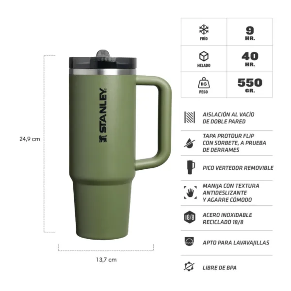 Vaso Térmico Quencher ProTour 887ml - Dried Pine - Imagen 2
