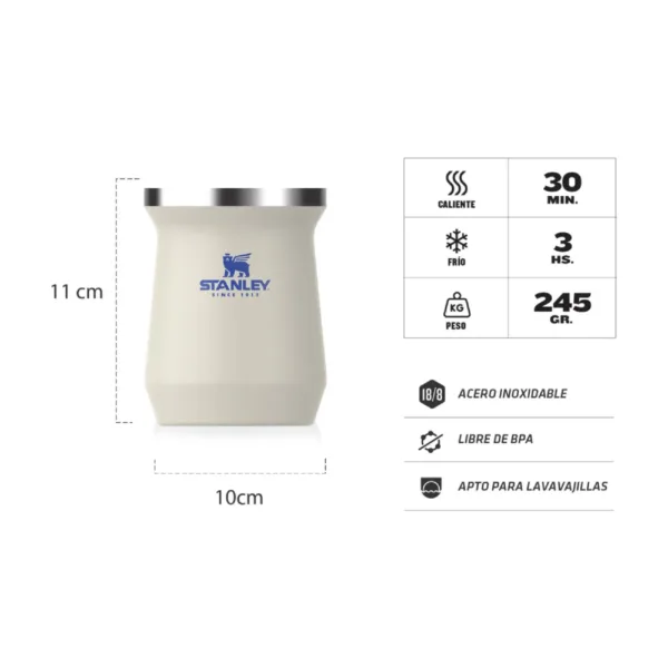 Mate Térmico Clásico Colección Oasis 236 ml - Cream Royal - Imagen 2