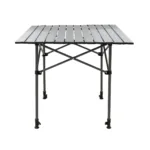 Mesa Enrollable de Camping Spinit de Acero 70x70 cm - Gris