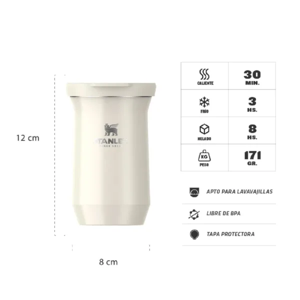 Mate Térmico Stanley 200 ml - Cream Gloss - Imagen 2