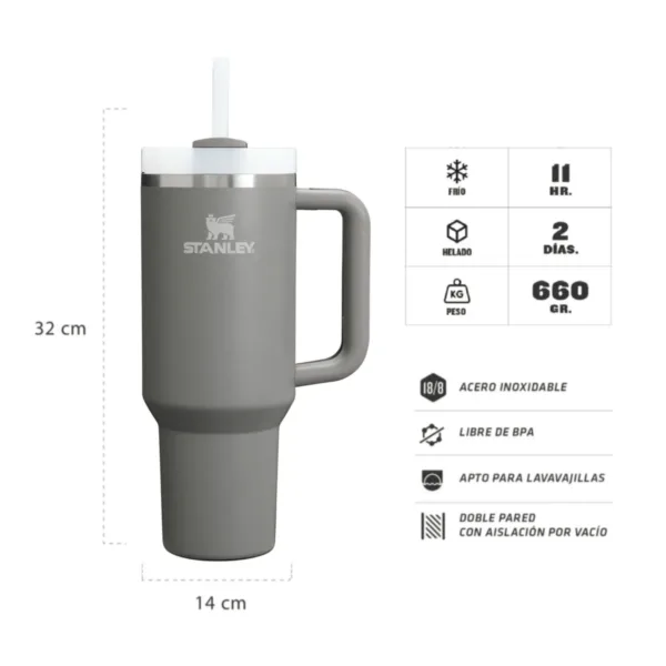 Vaso Térmico Stanley Quencher 1.18 L - Stone - Imagen 2