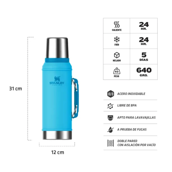 Termo Clásico Con Tapón Cebador 950 ml – Splash - Imagen 3