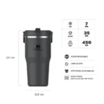 Botella Térmica Stanley Flip Straw Tumbler 591ml - Negro 2.0 - Imagen 3