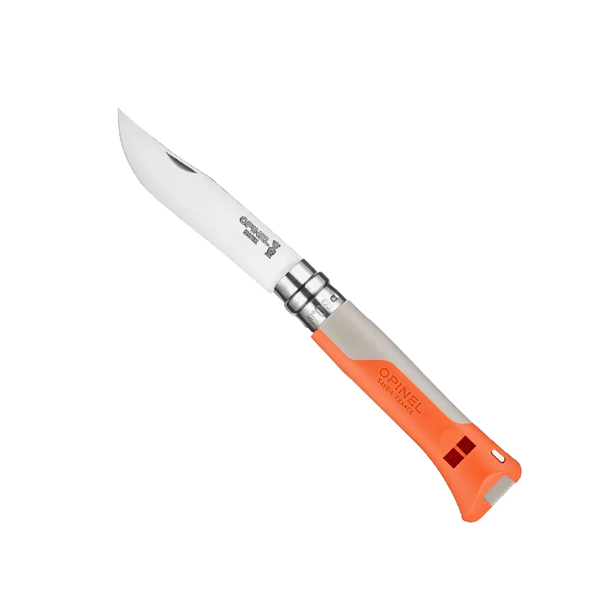 602251-Nº08-HORIZON-NARANJA-01 Navaja Plegable Opinel N°08 Horizon con Silbato - Naranja - Imagen 1
