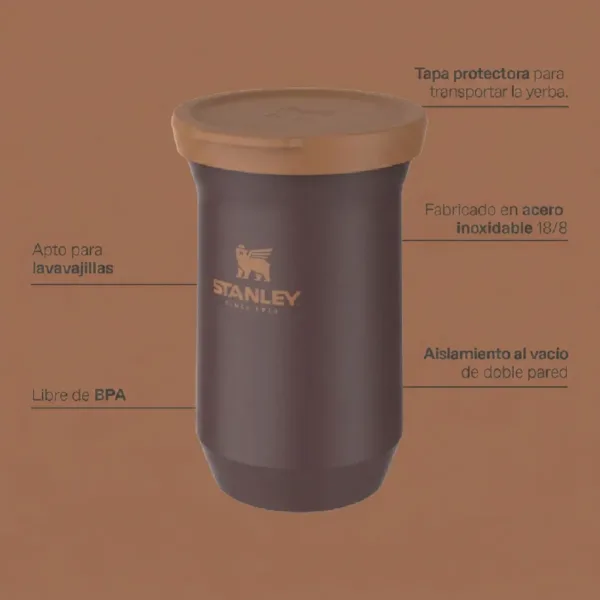 Mate Térmico Stanley 200 ml – Coffee - Imagen 4