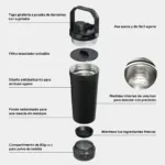 Vaso Shaker Mezclador Térmico Activate 591 ml - Black 2.0 - Imagen 2
