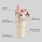Botella Térmica Stanley Flip Straw Tumbler 591ml – Champagne - Imagen 2