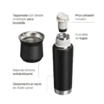 Termo Stanley Ideal Mate 800 ml con Pico Cebador - Negro 2.0 - Imagen 3