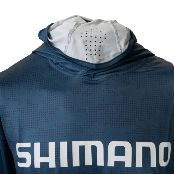 Camiseta Manga Larga con capucha Hood Tech Tee Azul - Imagen 2