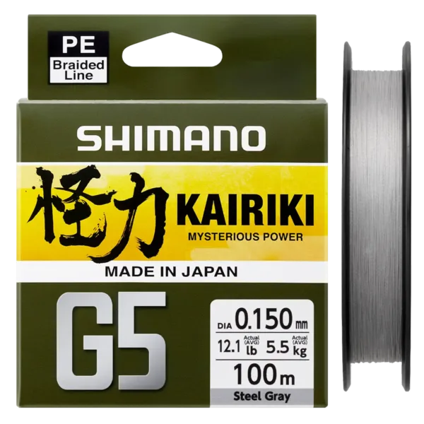 MULTSHIMANOKAIRIKIG5-211015-211016-211017-211018.png Multifilamento KAIRIKI G5 150mts GRIS JAPON - Imagen 1